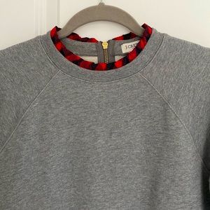 Classic with a twist J. Crew Tartan Collar and Cuff Sweatshirt